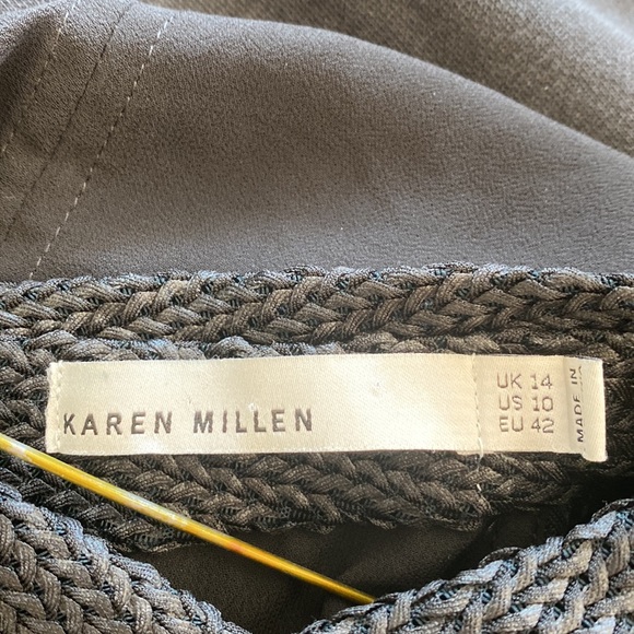 Karen Millen cross front, woven look sheer sleeveless blouse - Picture 7 of 9